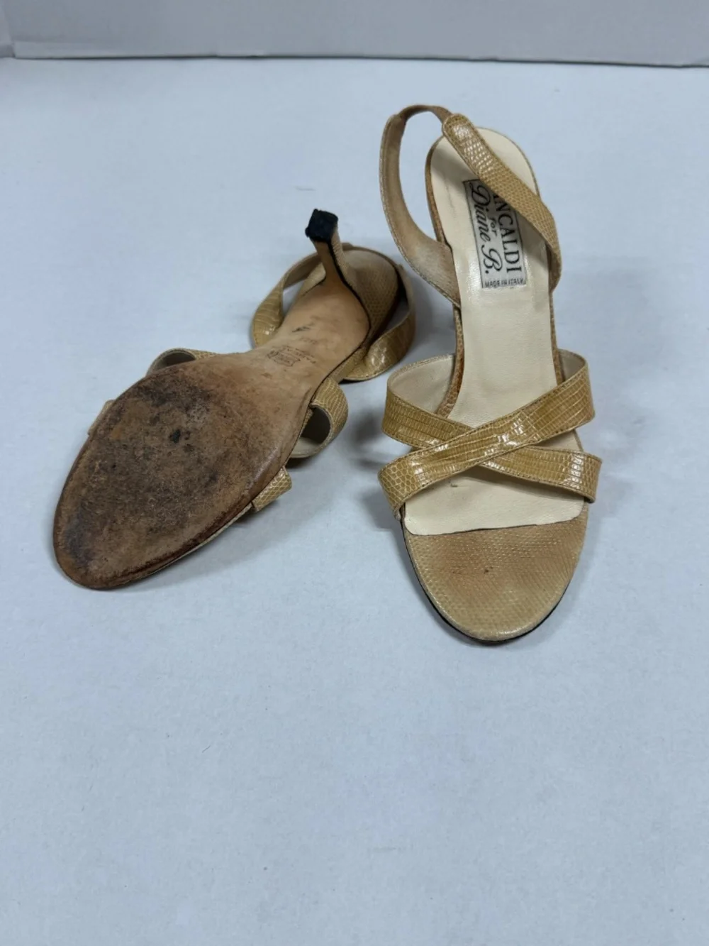 Pancaldi for Diane B Vintage Style Slingback Heels‎ - Size 8.
